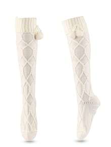 Tất ống cao đến đùi bằng vải len mềm mại ấm áp mùa đông dành cho nữ, màu trơn, F3MD, Y2k, ấm áp - Nhiều màu - Xem 9