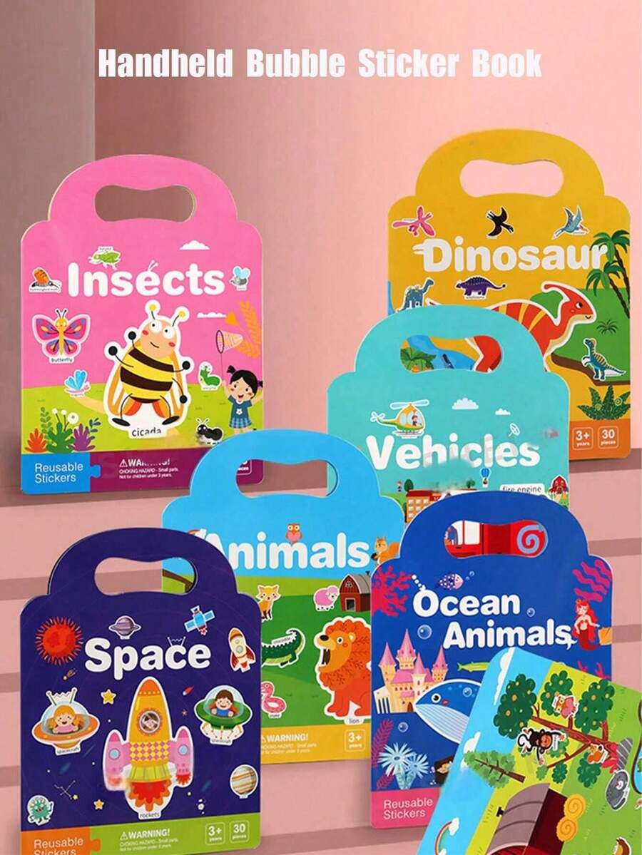 Libros de pegatinas reutilizables, pegatinas de aprendizaje temprano para niños, libros de pegatinas silenciosos, multiescena, adecuados como regalos de Navidad y Año Nuevo - Multicolor - Ver 1