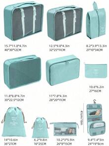 10 pièces/set Sac de voyage en polyester, organisateur de maquillage portable moderne pour le voyage