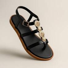 Kit Of 2 Pairs Of Women's Flat Sandals, Modern And Comfortable, For Walking - Caribbean - Vàng + Đen - Xem 5