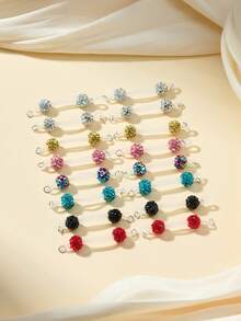 1对可爱塑料假乳环，适合女性日常装饰，多色水钻乳环，可调节无穿孔乳环，假乳环身体饰品 - Fake Nipple Rings - 查看 1