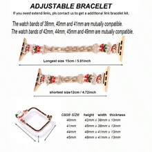 1 Stück Weihnachts-Uhrenarmband/-Gehäuse kompatibel mit Apple Watch SE/8/7/6/5/4 Serie 40/41mm und 44/45mm, einzigartiges Hohldesign mit PC-Hartschalenmaterial + farbigem Strass-Metallrahmen - Direkter Touchscreen ohne Verzögerung, leicht und langanhaltend, Metallarmband mit verstellbarem Faltschließe, tolles Geschenk - Uhren-Zubehör (nicht als Set, Uhrengehäuse und Armband separat erhältlich)