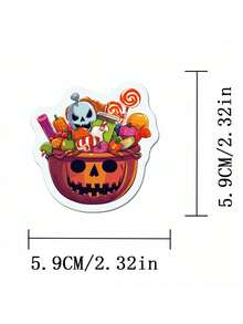 SCXXBSW 50pcs Halloween Horror Food Cartoon Graffiti Stickers Decorative Handbooks Water Cups Notebook Luggage Stickers - Multicolor - View 3