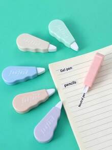 6pcs/1pc Macaron Transparent Correction Tape, Mini Student Instant-Use Correction Tape, Student Doodle Pink Purple Green Blue White Correction Tape, Instant Correction, Cute Candy-Colored Mini Student Correction Tape, Easy To Carry, Suitable For Graduation And Enrollment Gifts, Student And Office Back To School Use