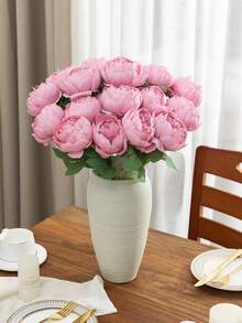 MEHELANY 4Pcs/1Pc 20.1Inch Artificial Peony Flower,Fake Peony Silk Flower With Long Stems,Faux Peony Silk Flowers For Bouquet Bride,Wedding Decor,Home Decor,DIY Room Decor, Living Room Decor,Party Decor,Garden Decor,Kitchen Decor