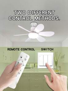 6-Blade LED Ceiling Fan With Light And Remote Control, E27 Base, 40W Dimmable LED Ceiling Fan Suitable For Bedroom And Living Room, 3 Wind Speeds, Timer, Night Light Function