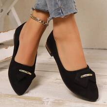 女士平底一脚蹬尖头鞋，新款软底一脚蹬乐福鞋，低跟防滑休闲鞋，时尚水钻装饰轻便纯色透气平底鞋（适合宽脚，建议订购大一码）