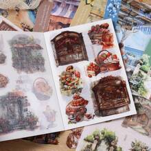 10sheets PET Stickers Washi Paper Stickers Creativity Adhesive DIY Sticker Hand Made Decorative Junk Journal Scrapbook Supplies Holiday Decorations Christmas Halloween Valentine's Day