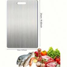 1pc Stainless Steel Cutting Board Is High Quality, Rust-Proof And Double-Sided, Can Be Used For Cutting Meat, Fruits And Vegetables,  Washable With Water, Durable, Available In A Variety Of Sizes, Suitable For Various Festivals, Home And Kitchen Use