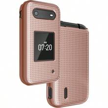 TLL  Nakedcellphone Case For Nokia 2760 2780 Flip Phone Slim Hard Shell Protector Cover With Grid Texture For Tracfone N139DL TA1398 TA1451 TA1420 Rose Gold Pink2574 - 玫瑰金色 - 查看 1