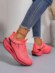 2025 Nuevos zapatos deportivos ligeros y transpirables para mujer - Diseño naranja rojo, suela de amortiguación MD, zapatillas de moda de corte bajo para entrenamiento, fitness y uso casual (Talla UE 36-43), zapatos deportivos para mujer, diseño de cierre cómodo y , de alto rendimiento y con estilo, esencial para entusiastas de la salud