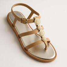 Kit Of 2 Pairs Of Women's Flat Sandals, Modern And Comfortable, For Walking - Caribbean - Vàng + Đen - Xem 4