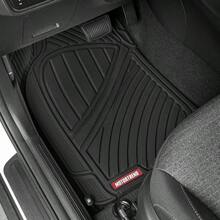 FlexTough Performance All Weather Rubber Car Floor Mats - 3 Piece Floor Mats Automotive Liners Truck SUV, Heavy - Duty Waterproof Black - 黑色+墊子 - 查看 2