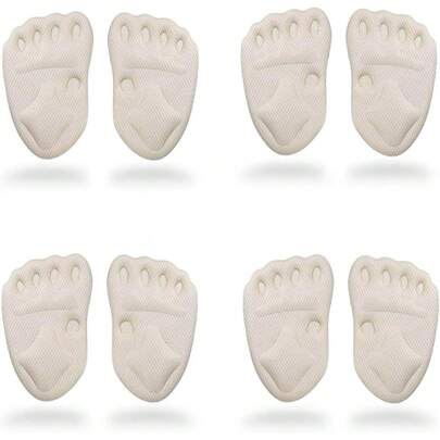 4 팩 앞발 신발 중족골 패드, 발 공 스폰지 패드가 깔창에 삽입, 신발이 너무 큼, 발 통증 완화, 남녀 모두에게 적합,