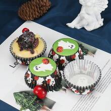 100pcs Halloween Series Cake Cupcake Dessert Cupcake Decoration Day Of The Dead Party Dessert Decoration And Gifts - Multicolor - View 13