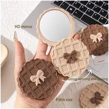 1pc Double-Sided Compact Makeup Mirror, Rotatable Portable Small Mirror For Makeup Touch-Ups, Lightweight