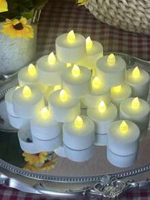 6/12/24 PCS Flameless Candle Lights With Timer/Remote Control, LED Tea Lights, Electric LED Candles, 3D Flickering Flame Candles, Long Burning Time, Wishing Candles, Suitable For Seasonal, Proposal, Party, Halloween, Christmas, Living Room, Party Decor, [Energy Efficiency Class A++] - 暖白光 - 查看 2