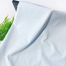 0.5m/1m/2m*145cm 3mm Elegant Blue & Pink Striped Voile Fabric, Classic Pattern, Suitable For Shirts/Curtains/Bedding DIY Sewing Crafts