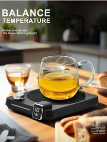 2024 H13 New Smart Constant Temperature Heating Coaster Multi-Functional Temperature And Time Adjustable 40W Warm Coaster Is Perfect For Desks And Dormitories - EU C Type Plug(220-240V) - View 5