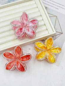 1pc/3pcs Iridescent Daisy Flower Claw Clips, Ombre Hair Clips, Fashion Hair Claw Suitable For Beach Vacation, Photo Shooting, Daily Wear Hair Accessories Autumn Accessories Fall Hair Clutch Winter Accessories