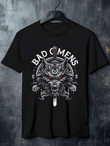 Bad Omens 100 Percent Cotton T Shirt For Men Women With Wolf Design Graphic Tee Shirts Unisex Fashion Casual Wear Top Quality Comfortable Fit Brand New Style Unique Artwork - 黑色 - 查看 1
