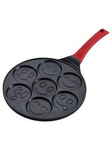 1 Stück 7-Loch Tier-förmige Ei-Knödel Pfanne, antihaftbeschichteter flacher Boden Cartoon Frühstücks-Eierpfanne mit 1 Stück Form, Familien-Essens-Zubehör, Party-Zubehör