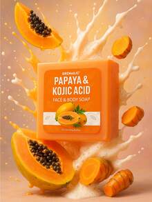 曲酸祛斑皂 - 日式复合配方，蕴含姜黄和木瓜，提亮腋下、颈线、大腿肘部和膝盖肤色 | 控油、清洁美白面部和身体、消除色素沉着 | 去除黑斑、提升肌肤柔滑度 | 泡沫丰富、深层清洁的精油皂，100克超值装