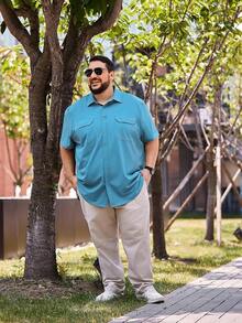 Big And Tall Men's Fishing Shirt With UPF 50+ Sun Protection - 卡其色 - 查看 4