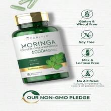 Carlyle Moringa Oleifera | 180 Capsules | Non-GMO And Gluten Free Supplement | Complete Green Superfood | From Moringa Leaf Powder - 白色的 - 查看 5