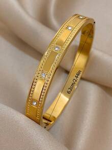 18K 镀金不锈钢或铜质奢华可叠戴钻石切割锆石手镯套装，适合女士、妈妈礼物、圣诞节、感恩节、万圣节、婚礼、狂欢/舞会/派对/日常/海滩配饰、周年纪念、情人节、波西米亚风珠宝、生日、伴娘礼物