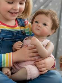 Bettie Doll head 1-4 18 Inch Handmade Realistic Berenguer Baby Doll, Rooted Hair, Washable, Lifelike Newborn Doll, Suitable For Children's Birthday Gift, Accurate Anatomical Structure - Multicolor - View 4