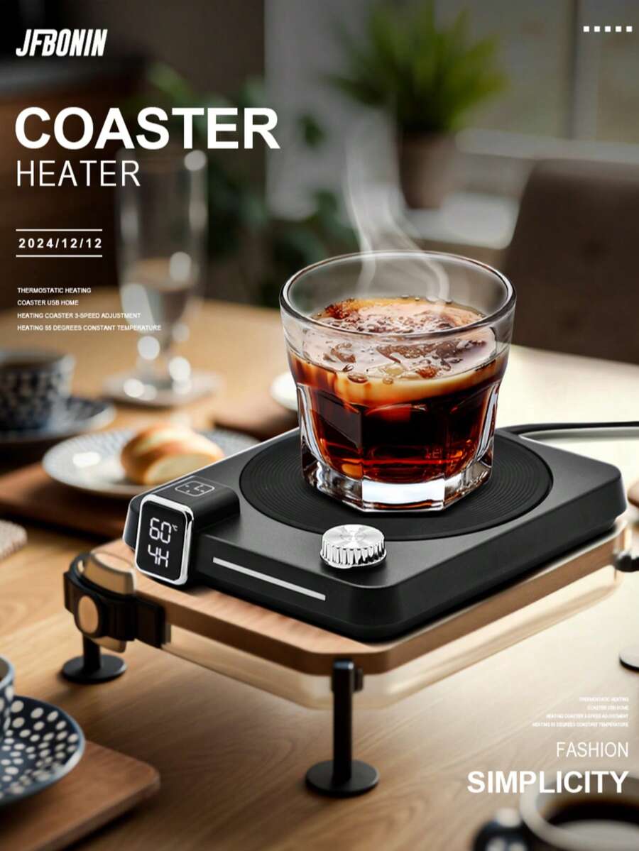 2024 H13 New Smart Constant Temperature Heating Coaster Multi-Functional Temperature And Time Adjustable 40W Warm Coaster Is Perfect For Desks And Dormitories - EU C Type Plug(220-240V) - View 1