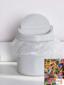 1 pieza Caja de almacenamiento mini popular con diseño de corazón estilo INS para dormitorio de niña, bote de basura de plástico con tapa, papelera de escritorio para decoración de oficina en el hogar, mesa de café, oficina, sala de estar - Multicolor - Ver 14