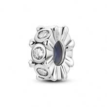 1 pieza Encanto de cuentas de silicona con diseño de huella de gato perezoso, lazo y circonita cúbica brillante en color plateado, accesorio versátil y clásico apto para hacer pulseras, collares y pendientes de joyería DIY para mujeres y niñas