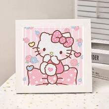 5D Diamond Painting Kit With Frame, Cute Cake Kuromi Hello Kitty, DIY Desktop Art, Best Birthday Gift - Rose Red - View 13