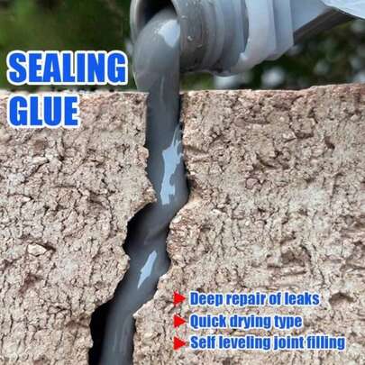 500ml High Elastic Cement Crack Filler, Wall Crack Repair, Concrete Caulking Glue, Metal Joint Sealant, Self-Leveling Caulking Glue, Roof Repair Waterproof Glue Sealant, Quick-Drying Concrete Filler For Indoor And Outdoor Use
