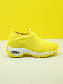 Damskie różowe, codzienne, amortyzowane, amortyzujące, wsuwane trampki dzianinowe, do tańca