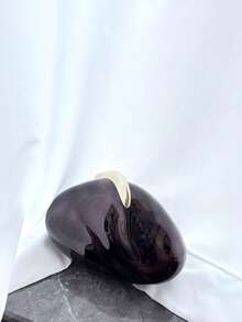 1pc Black Metal Chain Strap Asymmetric Clutch Bag, Minimalist High-End Style Elegant Evening Bag, Luxury Party Handbag For Women - Black - View 3