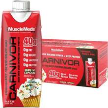 MuscleMeds Carnivor Ready To Drink Protein, Lactose Free, Sugar Free, 40g Isolate Protein, Muscle Building, Recovery, RTD, Chocolate 169 Fl Oz (Pack Of 12) - Flavor NameE - 查看 1