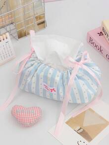 1 件蝴蝶结/花朵/条纹图案抽绳纸巾袋，可爱印花纸巾盒汽车纸巾盒家居客厅装饰卧室厨房桌面北欧大号收纳盒餐巾架圣诞节/万圣节礼物，餐桌餐巾架，纸巾架纸巾家居用品，桌子，家居装饰，家居整理和收纳，房间装饰，厨房配件，厨房用具，厨房整理器，旅行，节日 - 彩色 - 查看 15