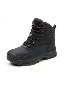 Men's Insulated Waterproof Construction Hiking Winter Snow Boots - Black - View 2