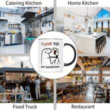 1 pezzo Tazza in ceramica con motivo LOVE, tazza da caffè, tazza da latte, tazza da tè, adatta per bevande calde e fredde, perfetta per caffè/tè, lavabile in lavastoviglie e microonde, regalo di San Valentino, regalo di compleanno, per casa e ufficio, adatta per coppie e amici