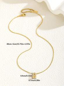 1pc Stainless Steel English Letter Pendant Necklace, Suitable For Girls, Children, Family, Friends, Birthday Gift, Daily Wear