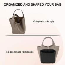 毛毡钱包收纳袋适用于 Picotin 22 18 插袋手提包内袋收纳袋高品质大容量内袋（黑色） - 黑色 - 查看 3