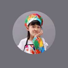 1 件可调节绘画围裙和帽子套装 - 彩色塗鴉 - 查看 10