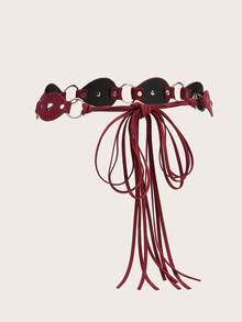 1 chiếc thắt lưng nữ, thắt lưng kiểu Y2K cho bé gái, thắt lưng phong cách BOHO phương Tây màu đỏ tía đính đinh tán hình trái tim, tua rua, thích hợp cho váy, quần, đi học, mặc hàng ngày, tựu trường, tốt nghiệp, tiệc tùng, lễ hội âm nhạc, Giáng sinh, Năm mới, Ngày Valentine. - A - Xem 3