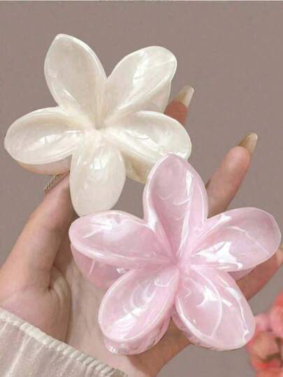 2个/1个女士时尚花朵渐变色大号8厘米/3.15英寸轻质塑料发夹，优雅高端，简约纯色发爪，适合日常、派对、通勤、海滩、浴室洗发、化妆等场合，可搭配各种服饰。发夹、发卡、发夹、发抓夹、发爪夹、美发工具、美容配件、卷发配件、秋季、美发工具、女士配件、美发用品、秋季、头发、发饰、女士发饰、旅行、发饰、女士发饰、美发工具、美发用品、美发用品、美容配件、礼物、旅行、女士礼物、美发用品、圣诞礼物