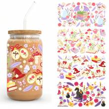 Romantasy Book Lover Fantasy Bookish Booktok UV Dtf Wraps For 16 Oz Glass Can Cup, Magical Fairy Tale Witch Dragon Uv Dtf Cup Wraps For Glass Cup Bottle Tumbler Mug, Dark Academia Reader Waterproof Uvdtf Cup Wraps For Laptop Diy Craft Decorations, Uv Dtf Decals Water Bottle Stickers