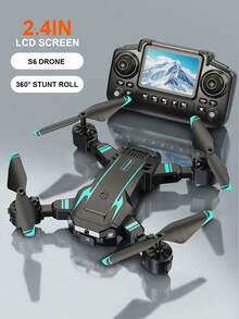 Upgraded S6 Quadcopter Drone With 2.4-Inch LCD Remote Controller And HD Dual Cameras, Supports Remote View Switching. It Features Optical Flow Hovering, Smart Obstacle Avoidance, One-Key Landing/Flip, And Gravity Sensing Functions, Powered By 3.7V/1800mAh Modular Battery. - Dark Blue - View 11