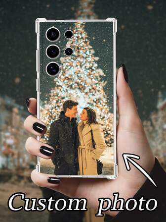 1pc Customized Photo Shockproof High-Definition Phone Case, Compatible With Samsung S24/S24 Plus/S24 FE/S24 Ultra, Samsung S25/S25 Plus/S25 Ultra, 17 Pro Max/17 Air/16 Pro, Android Phone Cases, Christmas Phone Case